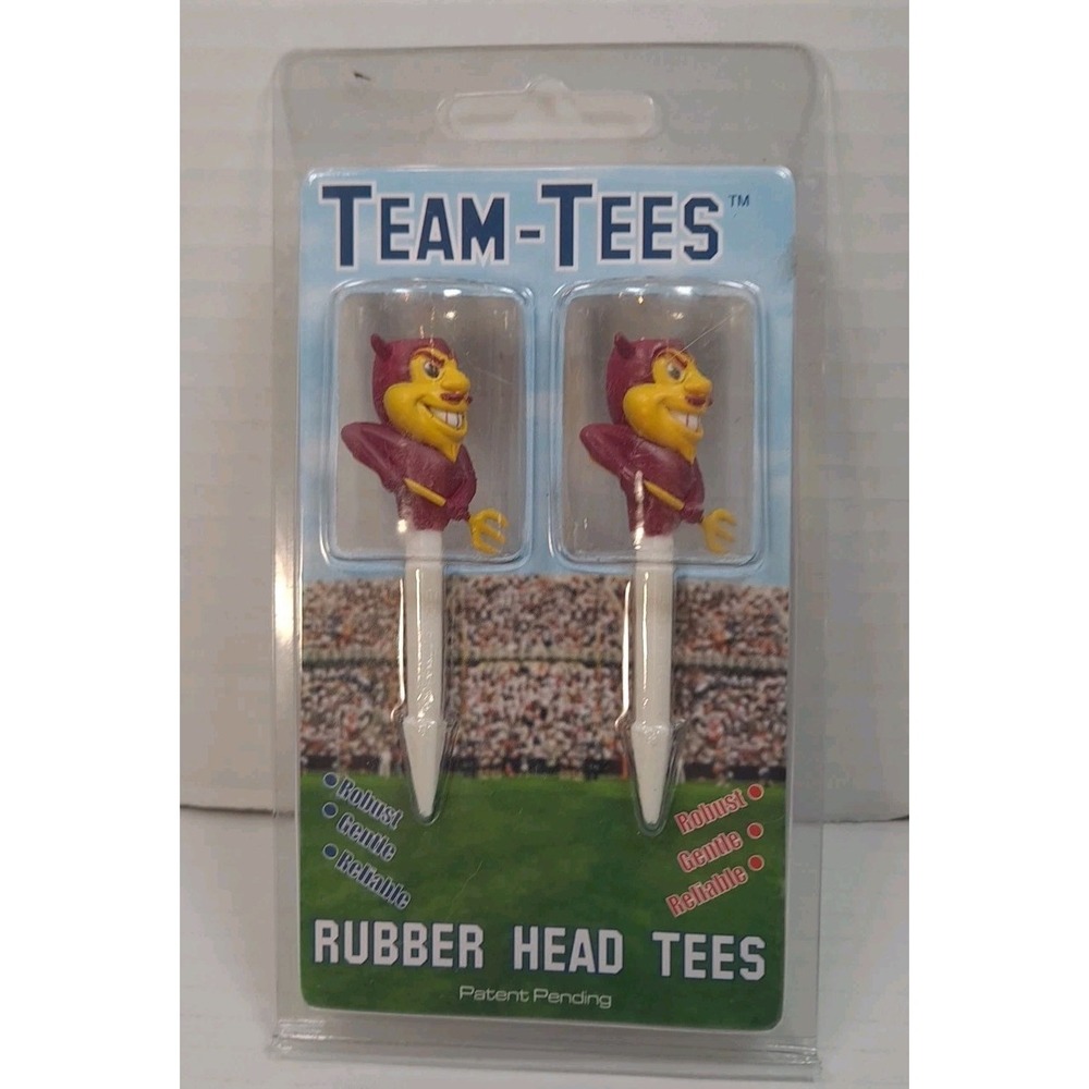 Arizona State Sun Devils Golf Tees, 2 Total Golf Tees Golf Pro Rubber Head